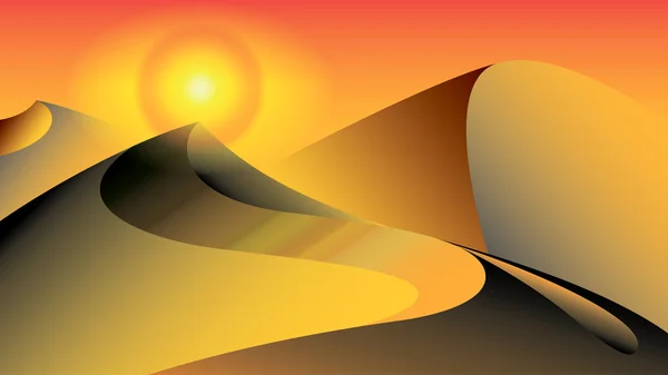 Dune di sabbia nel deserto - vettore — Vettoriale Stock