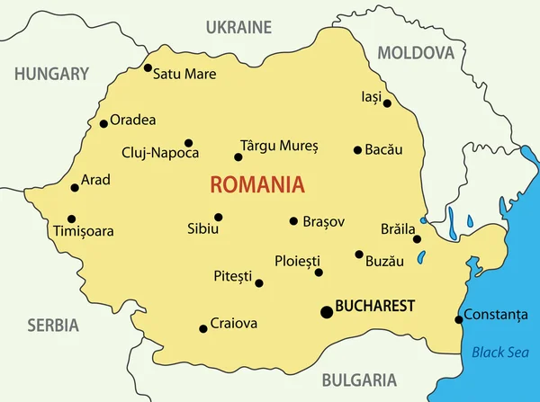 Romanya - vektör harita — Stok Vektör