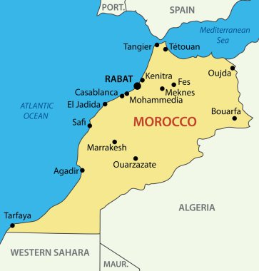 Kingdom of Morocco - vector map clipart
