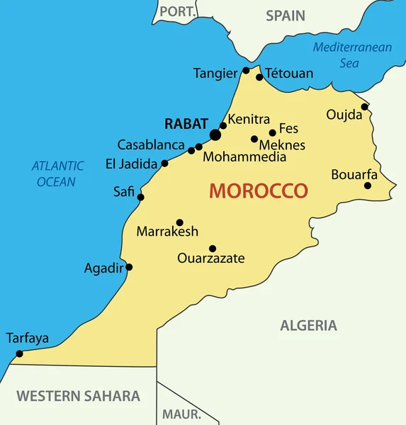 ベクトル マップ - モロッコの王国 — ストックベクタ