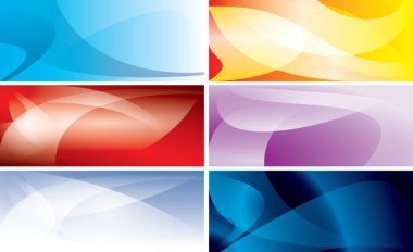 Abstract colorful backgrounds with wavy lines - vector set clipart