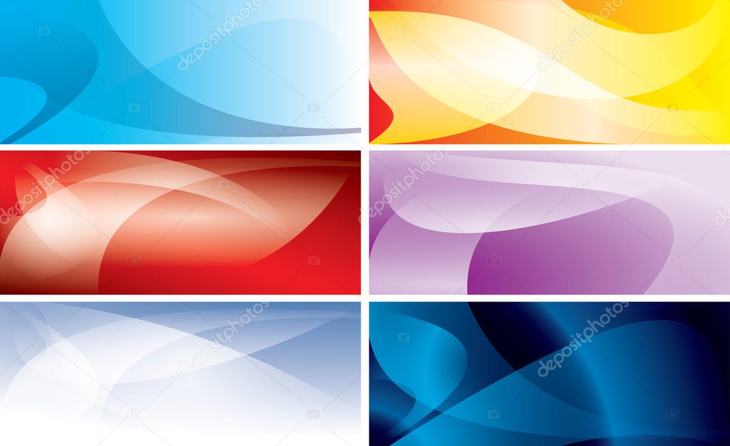 Abstract colorful backgrounds with wavy lines - vector set