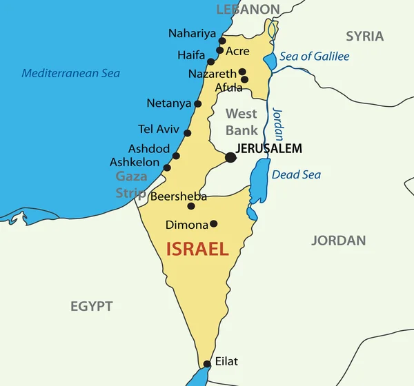 Państwo Izrael - mapa wektor — Wektor stockowy