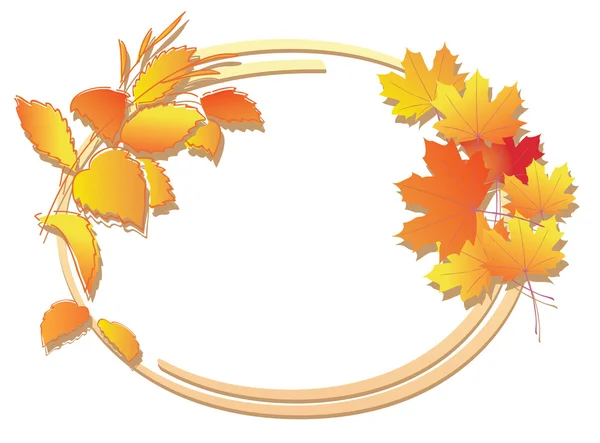 Bright autumn floral frame - vector — Stock Vector