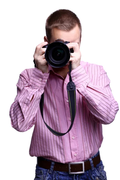 Homem com câmera — Fotografia de Stock