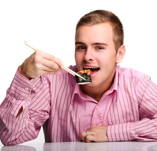 Man with sushi — Stock Photo, Image