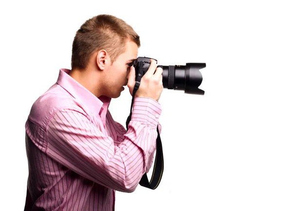 Homem com câmera — Fotografia de Stock