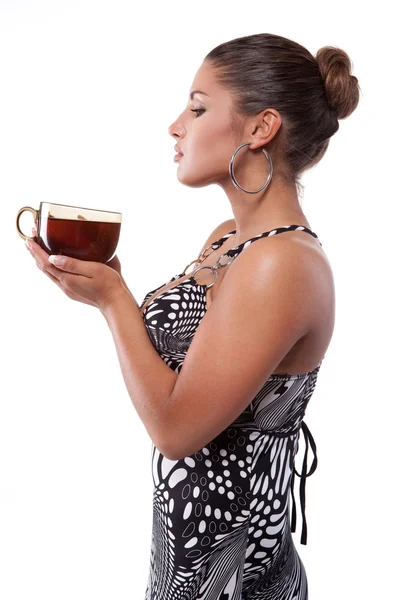 Mujer con taza de té —  Fotos de Stock