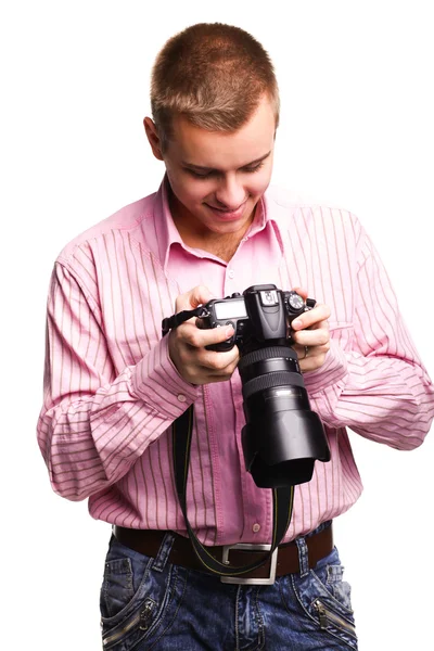 Homme avec caméra — Photo