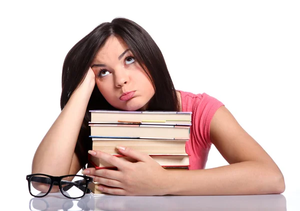 College-Mädchen mit Büchern — Stockfoto