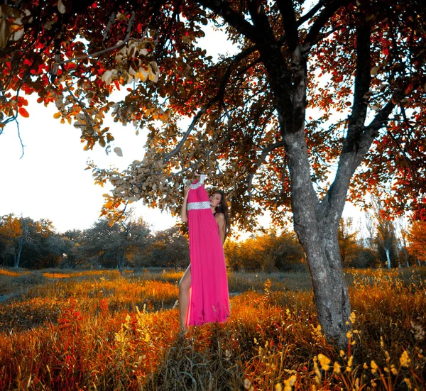 Vrouw en jurk — Stockfoto