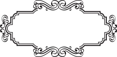 Vintage swirl frame clipart