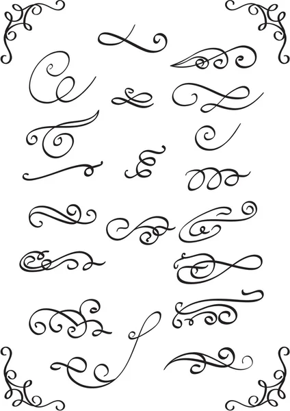 Conjunto caligráfico — Archivo Imágenes Vectoriales