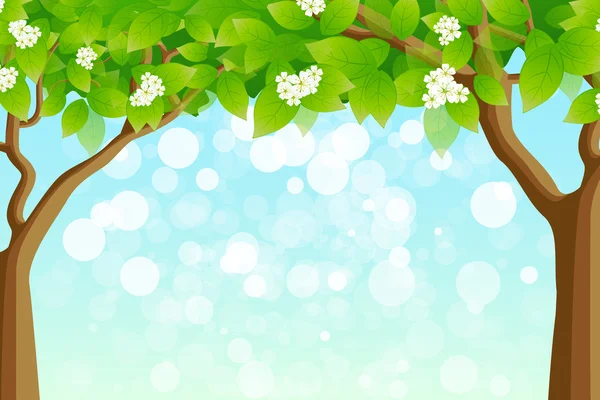 Πράσινο δέντρο πλαίσιο — Διανυσματικό Αρχείο