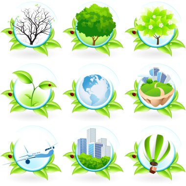 Green Icon Set clipart