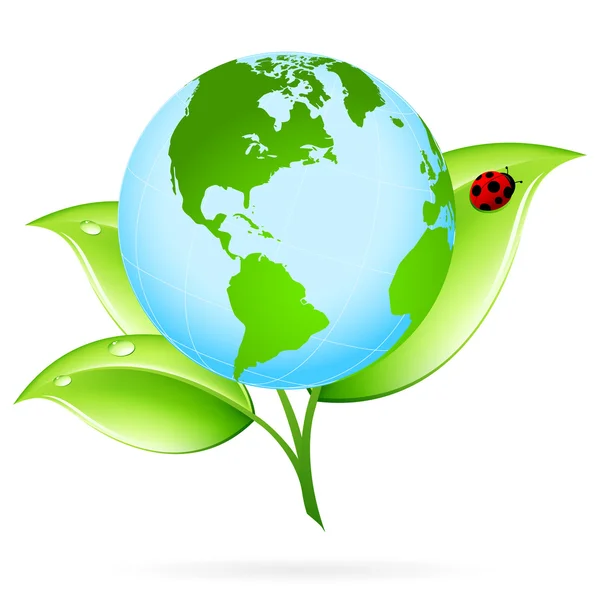 Icona verde della Terra — Vettoriale Stock