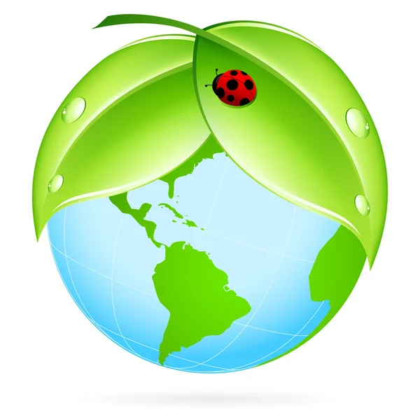 Green Earth Icon — Stock Vector