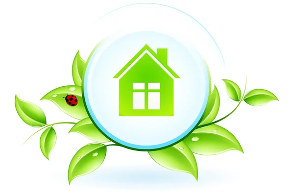 Зелений будинок символ — стоковий вектор