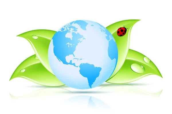 Simbolo verde della Terra — Vettoriale Stock