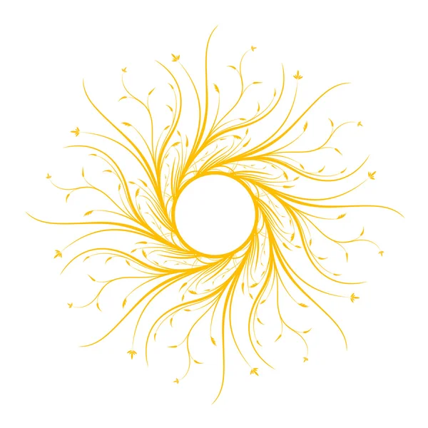 Marco decorativo floral abstracto aislado en wite, vector illust — Vector de stock