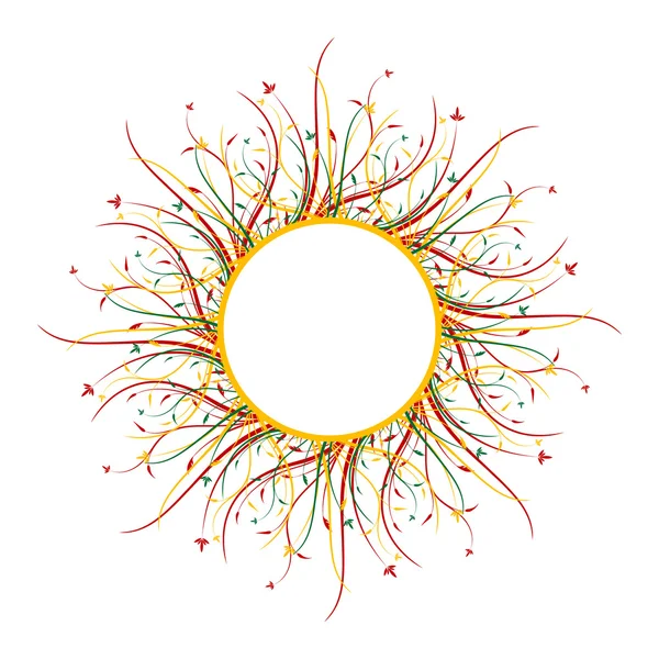 Cadre décoratif floral abstrait isolé sur wite, vecteur illust — Image vectorielle