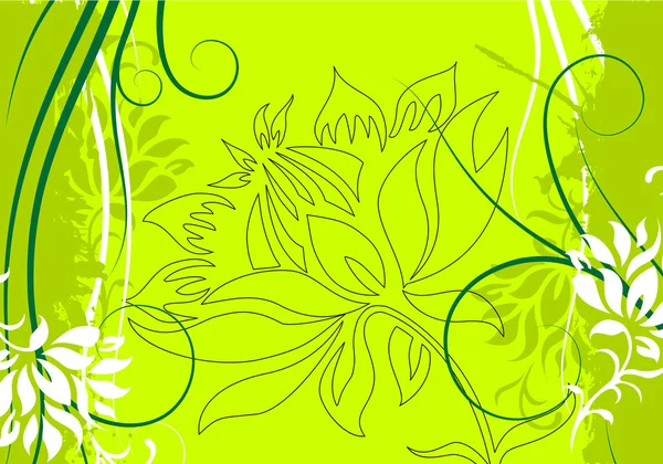 Soyut grunge floral dekoratif arka plan vektör çizim — Stok Vektör
