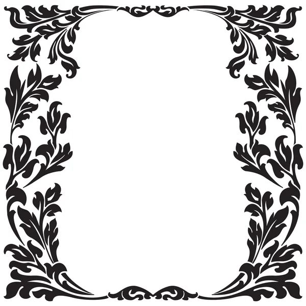 Abstract floral decorative black frame vector illustration — Stock Vector