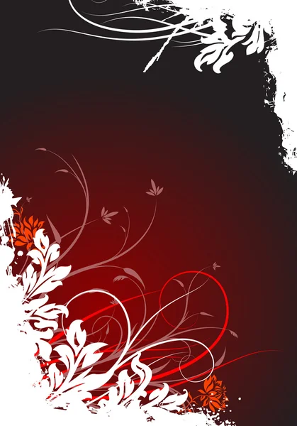 Abstracto grunge floral fondo decorativo vector ilustración — Vector de stock