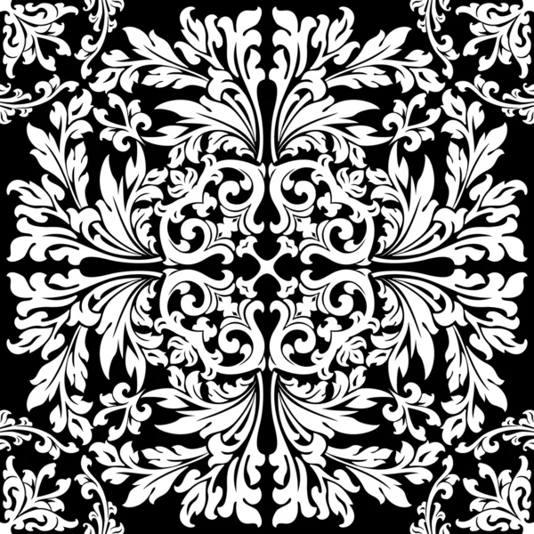 Abstract floral decorative element in black color vector illustr — Stock Vector