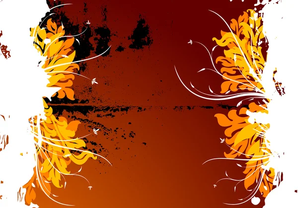 グランジ花柄の抽象的なベクトルの背景 — ストックベクタ