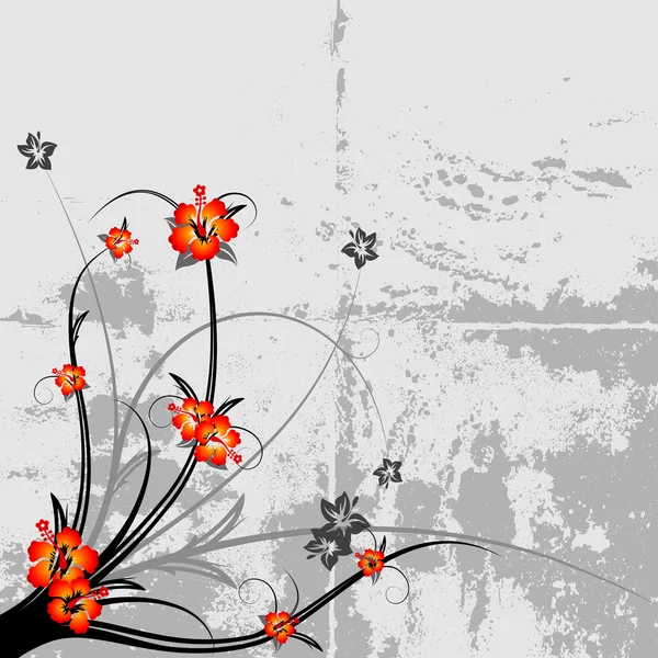 Abstrakt grunge vector våren floral bakgrund — Stock vektor