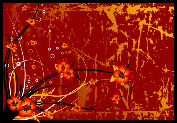 Grunge vector floral arka plan bahar — Stok Vektör