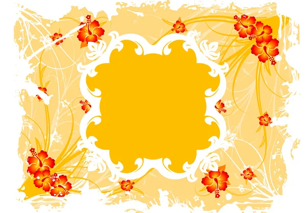 Cadre floral abstrait grunge — Image vectorielle