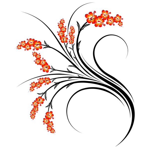 Abstrait Rouleaux floraux isolés — Image vectorielle