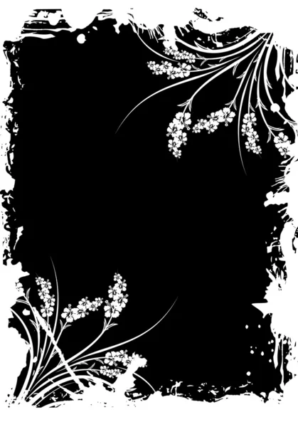 Abstract Floral Grunge Frame — Stockvector