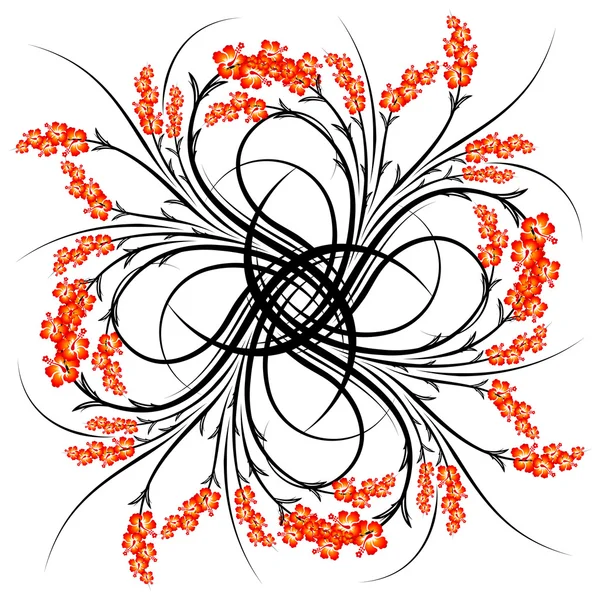 抽象花卉卷轴 — 图库矢量图片