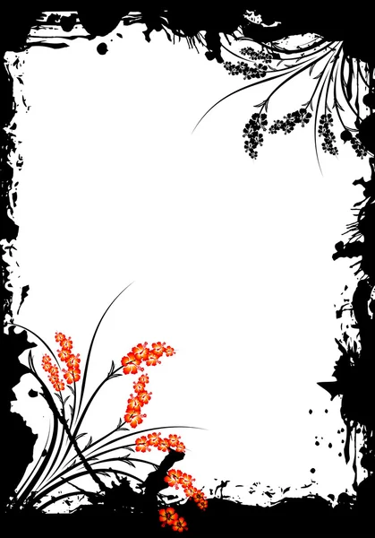 Marco grunge floral abstracto — Archivo Imágenes Vectoriales