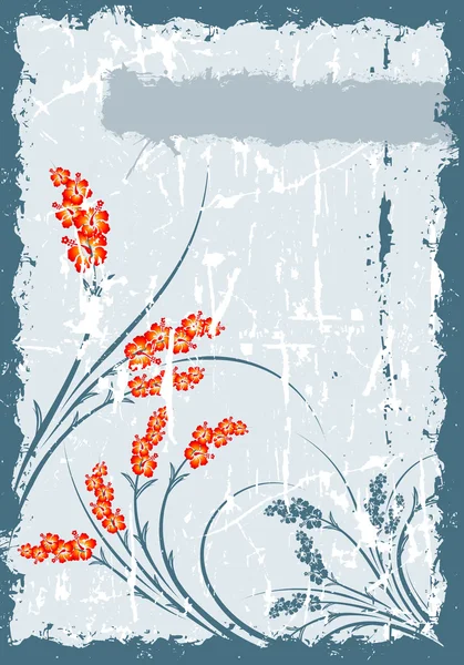 Аннотация Grunge Floral Background — стоковый вектор