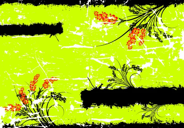 Latar Belakang Floral Grunge Abstrak - Stok Vektor