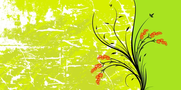 Latar Belakang Floral Grunge Abstrak - Stok Vektor