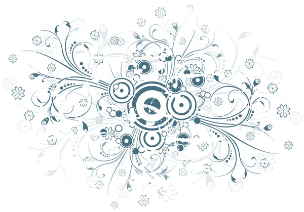 Resumen Grunge Background witn Floral Scrolls — Vector de stock