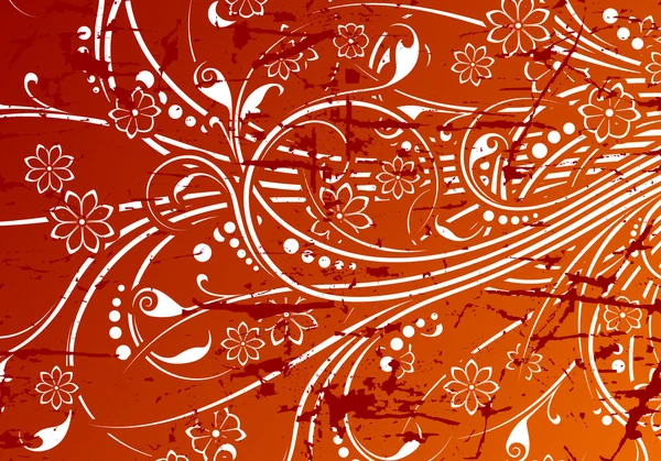 抽象的なグランジ花の背景 — ストックベクタ