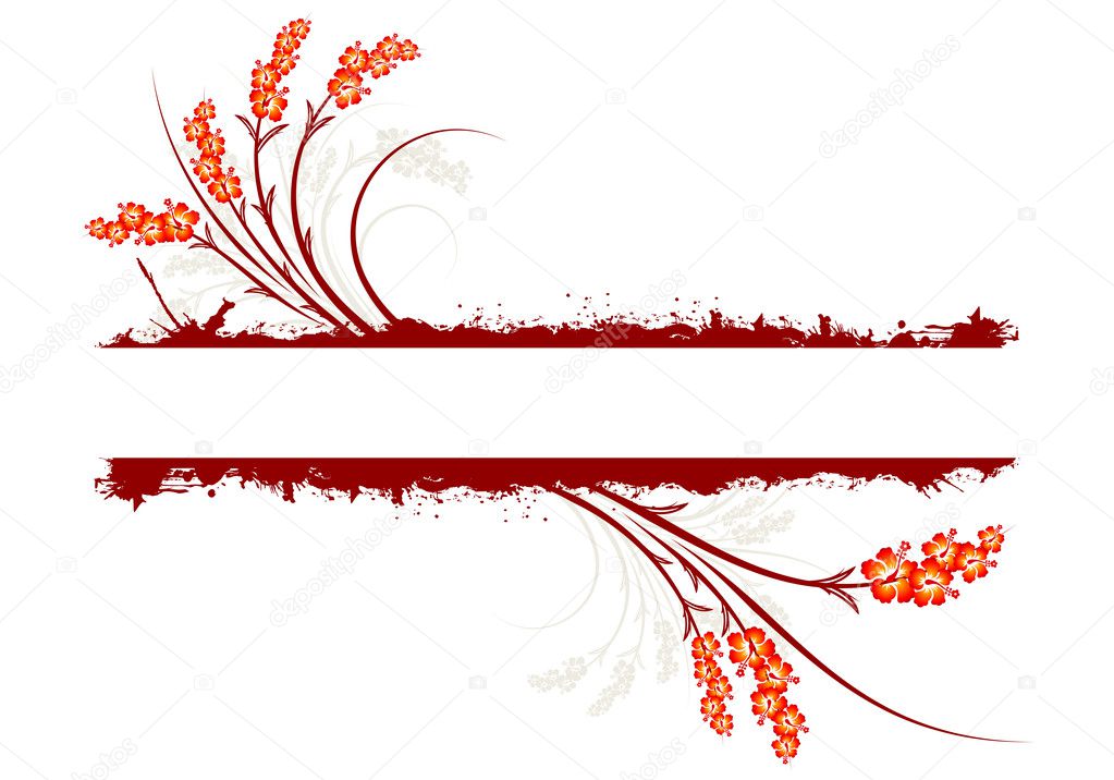 Abstract Spring Grunge Text Decoration Frame Vector Illustration