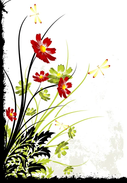 Abstracte grunge floral achtergrond — Stockvector