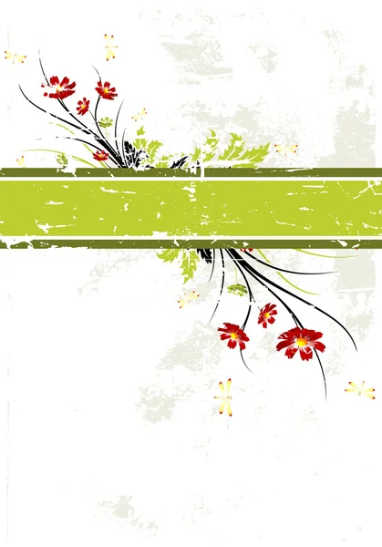Soyut grunge floral arka plan — Stok Vektör