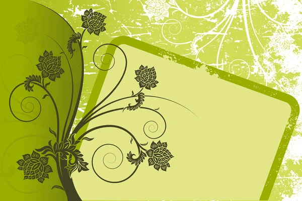 Grunge 花卉框架背景 — 图库矢量图片