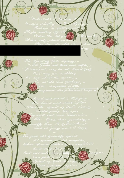 Grunge cadre floral fond — Image vectorielle