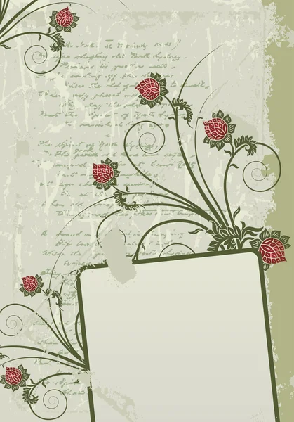 Grunge floral frame background — Stock Vector