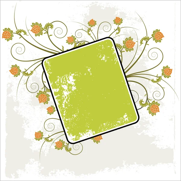 Grunge φόντο floral πλαισίου — Διανυσματικό Αρχείο