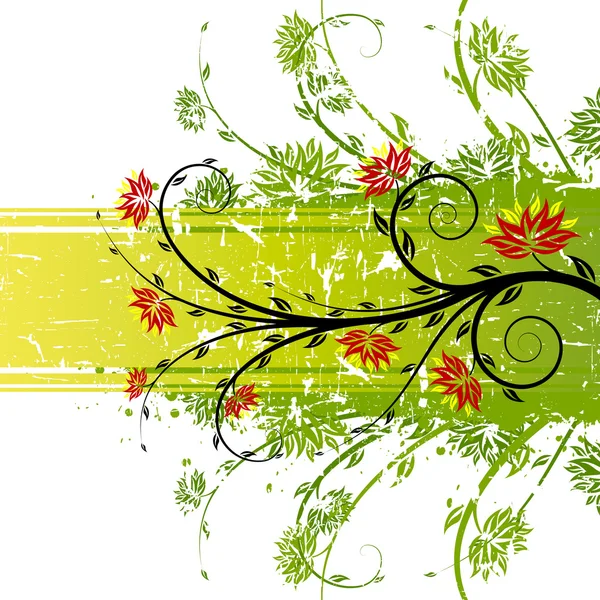 Grunge Floral Background — Stock Vector